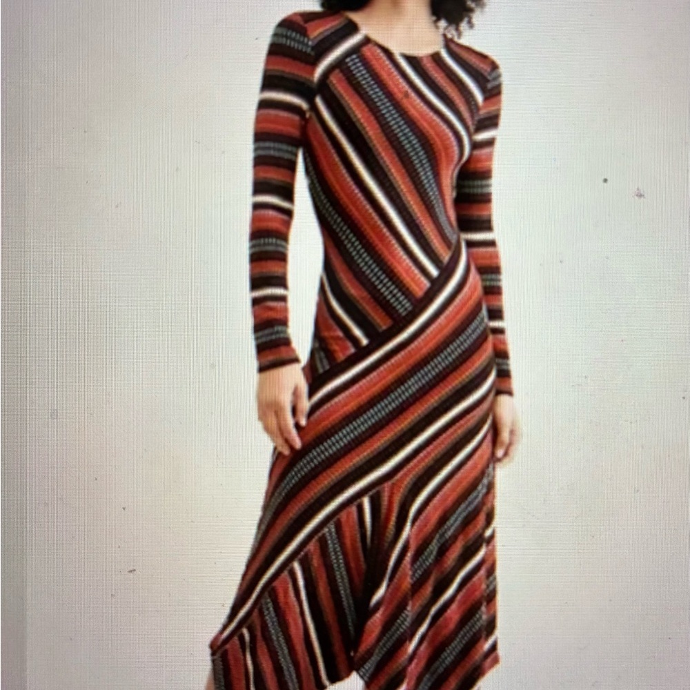 Maeve Vibrant Striped Long Sleeve Dress